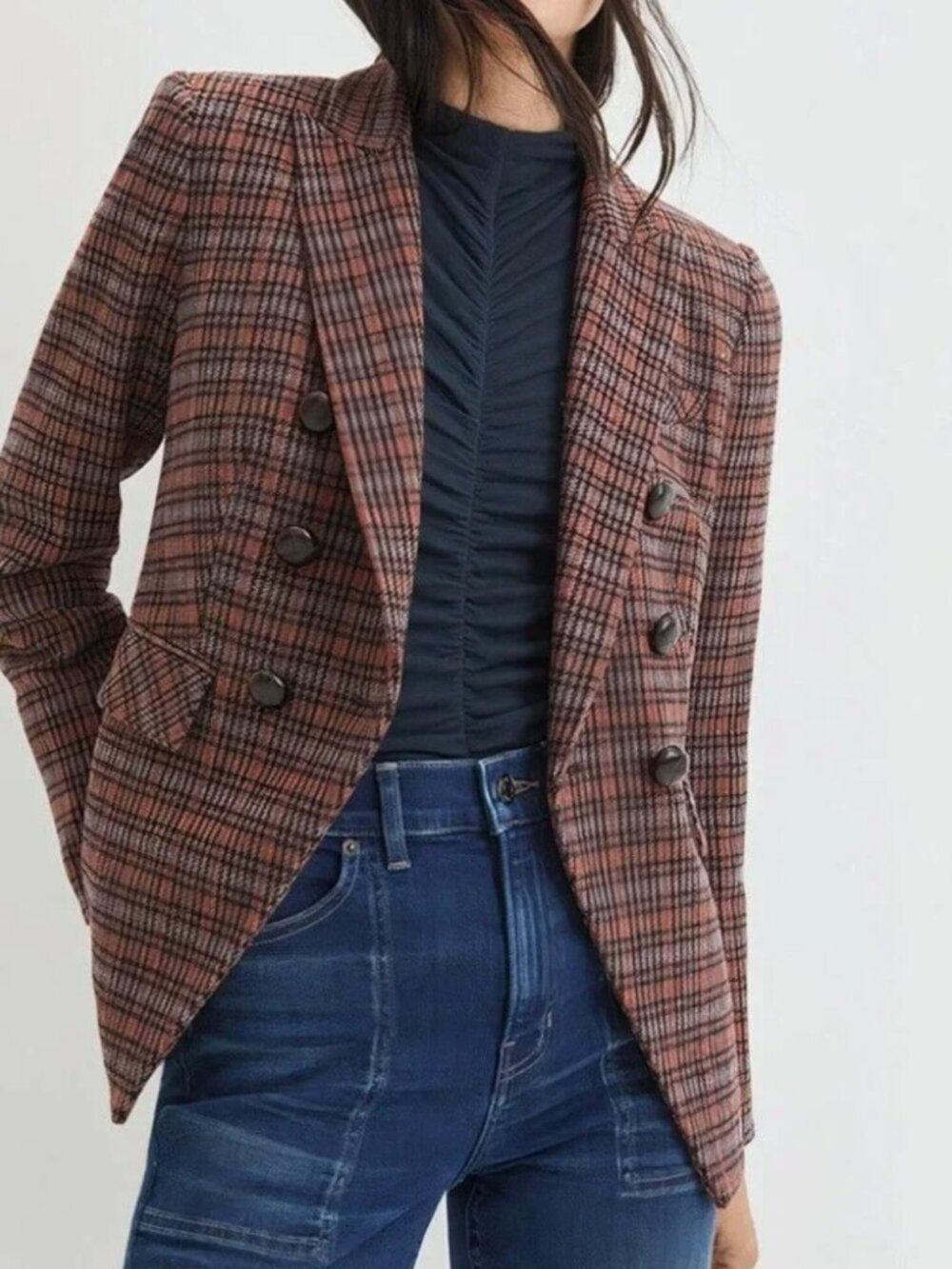 Veronica Beard Miller Dickey Blazer Mauve Multi Wool Blend Jacket Size 10